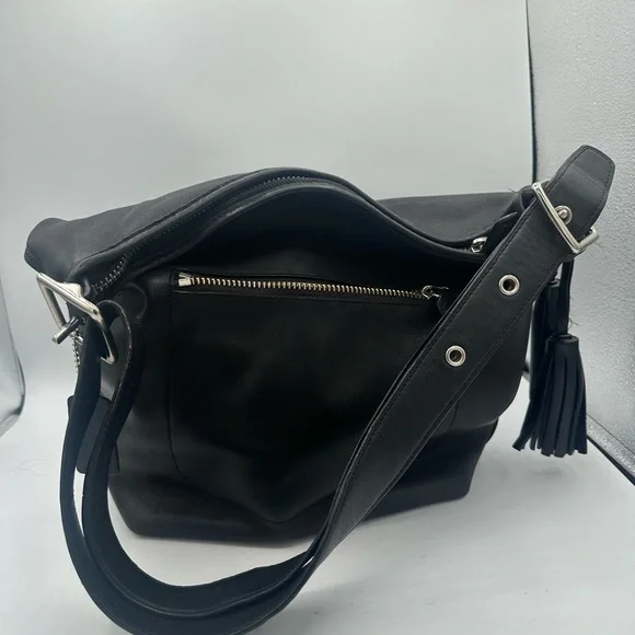 COACH Legacy Tassel Duffle Soft Leather Black Shoulder/Crossbody Bag 19889 - Picture 9 of 14